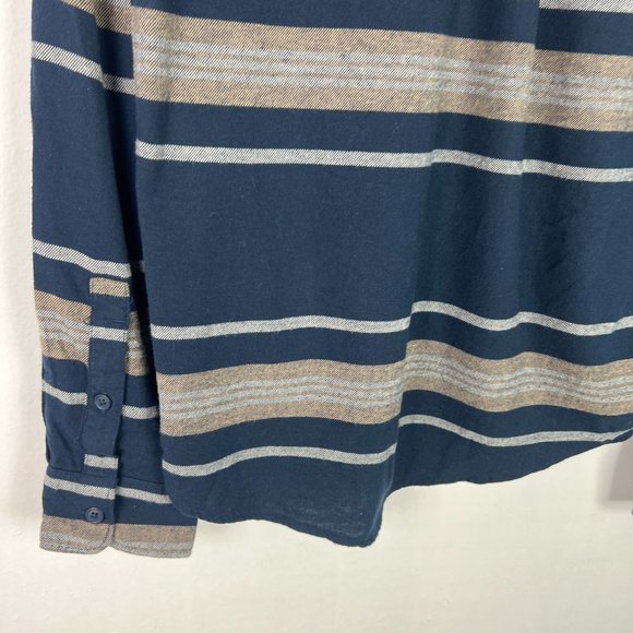 NWT Lucky Brand Striped Flannel Button Front Shirt Blue Size Small S NEW - Picture 10 of 11
